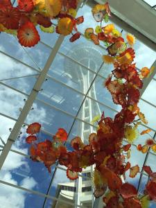 The Space Needle as seen from the Dale Chihuly Garden